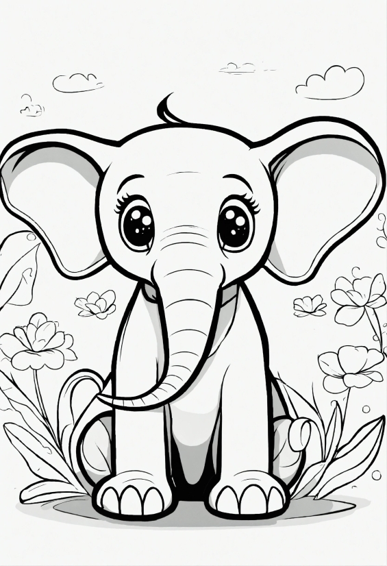 White, Vertebrate, Elephant, Cartoon, Working Animal, Organism