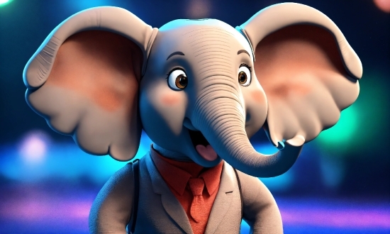 Toy, Vertebrate, Light, Elephant, Cartoon, Ear