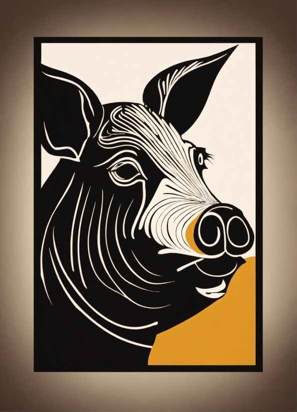 Rectangle, Art, Font, Snout, Painting, Illustration