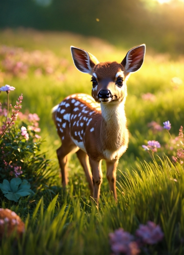 Plant, Flower, Natural Landscape, Grass, Sunlight, Fawn