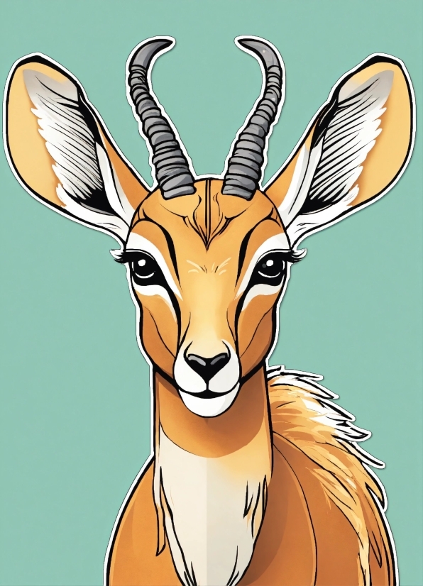 Eye, Cartoon, Mammal, Fawn, Terrestrial Animal, Horn