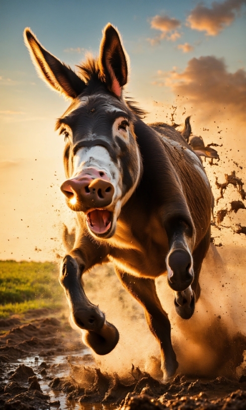 Horse, Sky, Working Animal, Cloud, Sunlight, Horse Tack