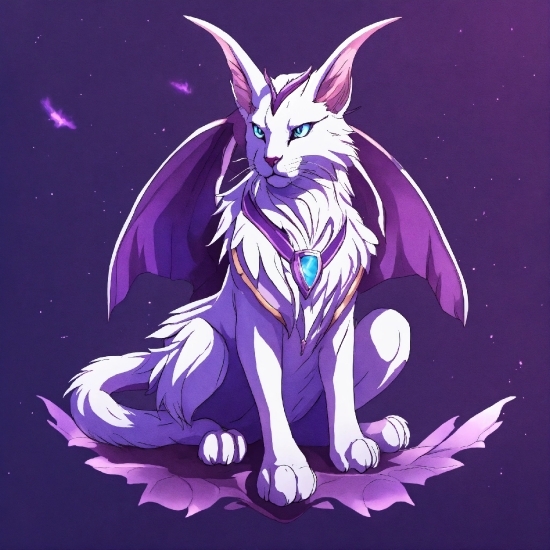 Mythical Creature, Purple, Carnivore, Cartoon, Whiskers, Felidae