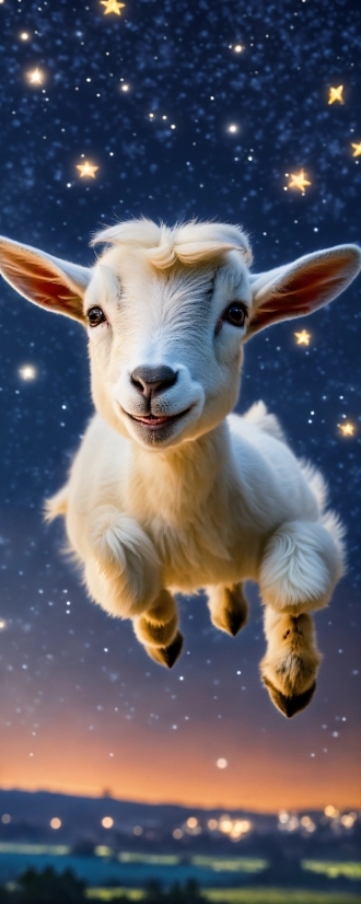 Goat, Sky, Art, Goatantelope, Horn, Snout