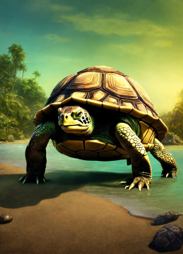 Chelonoidis, Cloud, Reptile, Terrestrial Animal, Turtle, Grass