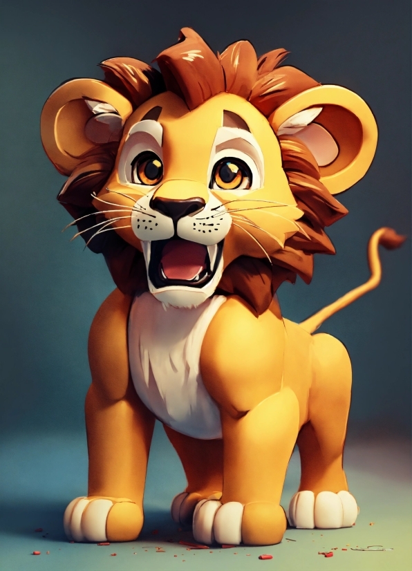 Cartoon, Toy, Felidae, Lion, Carnivore, Mammal