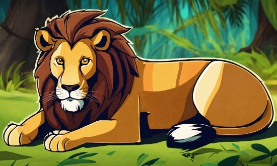 Cartoon, Felidae, Lion, Carnivore, Organism, Big Cats