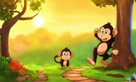 Cartoon, Vertebrate, Plant, People In Nature, Green, Nature