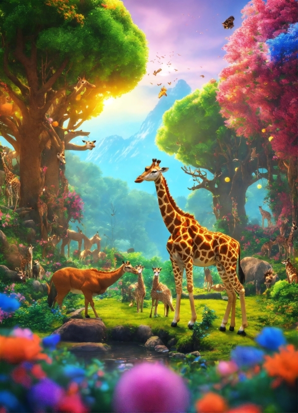 Plant, Giraffe, Giraffidae, Cloud, Plant Community, Ecoregion