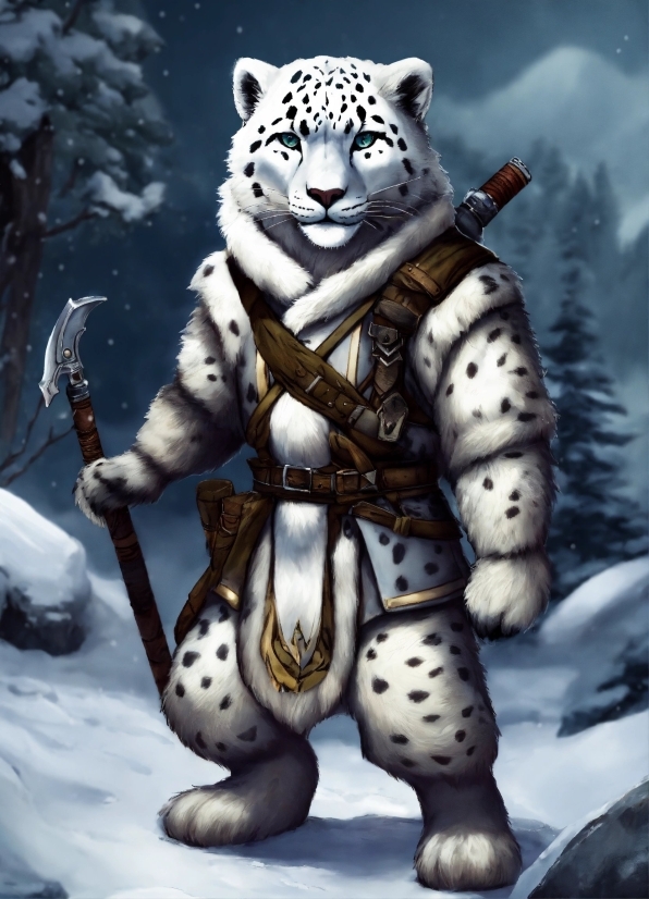 Snow, Carnivore, Mammal, Felidae, Whiskers, Art