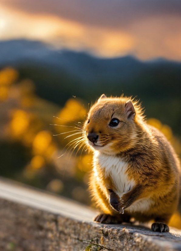 Rodent, Sunlight, Squirrel, Fawn, Whiskers, Grass