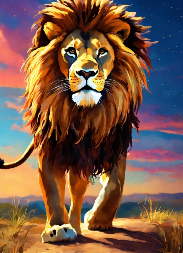 Sky, Light, Felidae, Masai Lion, Mammal, Organism