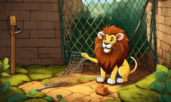 Cartoon, Felidae, Mammal, Carnivore, Fence, Fawn