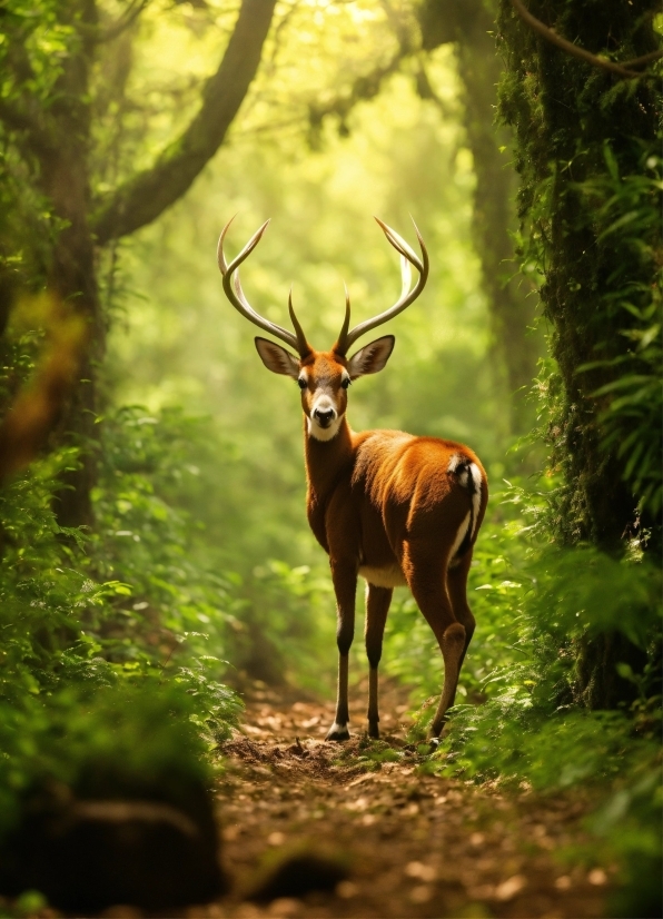 Plant, Deer, Natural Landscape, Elk, Organism, Sunlight