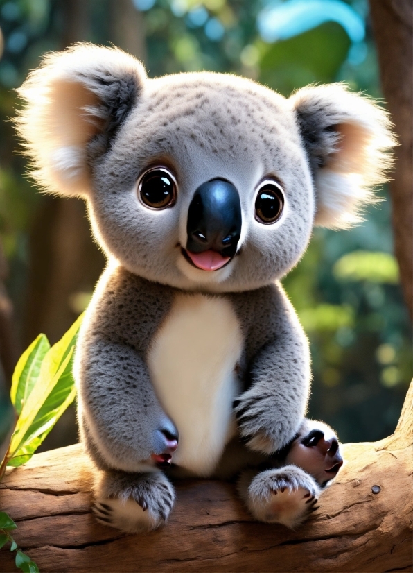 Koala, Light, Toy, Organism, Fawn, Plant