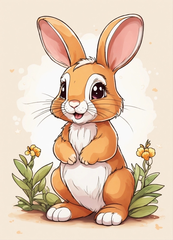 Plant, Flower, Rabbit, Cartoon, Ear, Organism