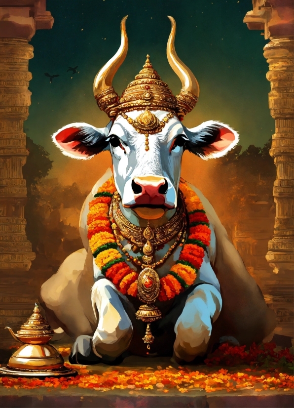 Light, Temple, Lighting, Art, Working Animal, Horn