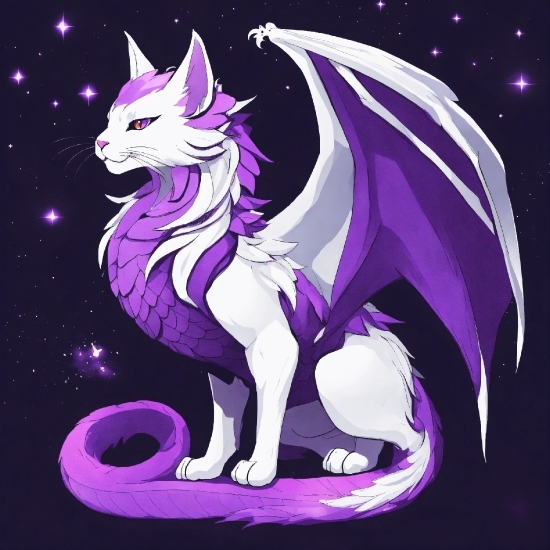 Mythical Creature, Vertebrate, Cartoon, Purple, Pink, Art