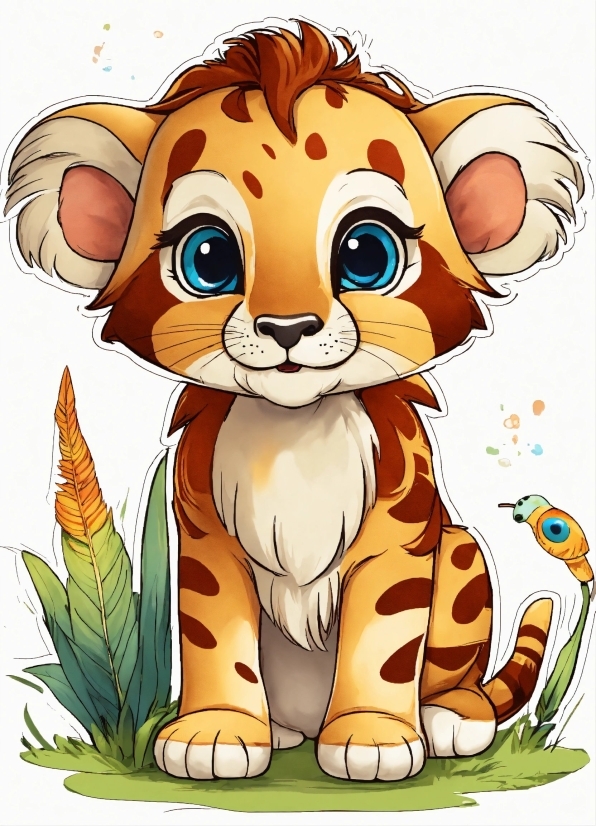 Cartoon, Vertebrate, Organism, Mammal, Felidae, Happy