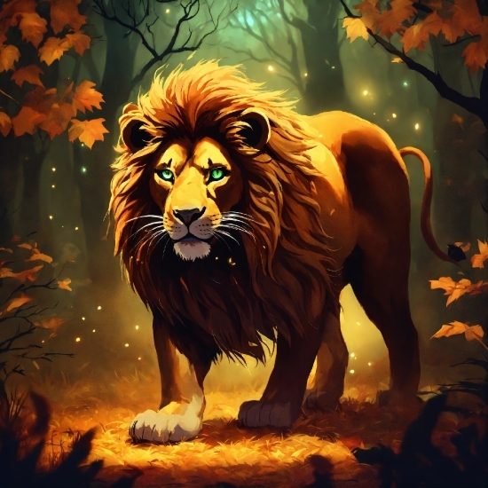 Light, Lion, Organism, Felidae, Art, Big Cats