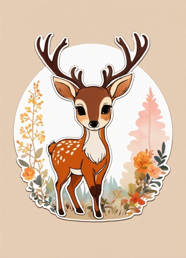 Vertebrate, Orange, Mammal, Deer, Fawn, Terrestrial Animal