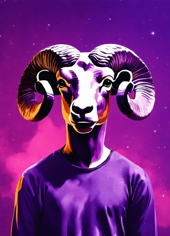 Vertebrate, Purple, Mammal, Art, Argali, Magenta