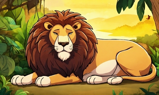 Vertebrate, Cartoon, Felidae, Natural Environment, Carnivore, Lion