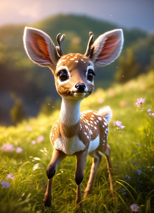 Plant, Deer, Nature, Flower, Natural Landscape, Sunlight