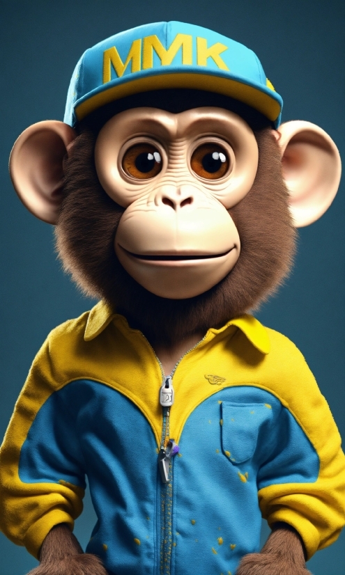 Outerwear, Primate, Facial Expression, Vertebrate, Organ, Blue