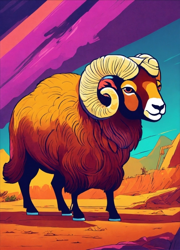 Nature, Argali, Organism, Mammal, Art, Dalls Sheep