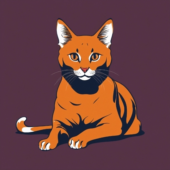 Cat, Felidae, Carnivore, Small To Mediumsized Cats, Orange, Cartoon