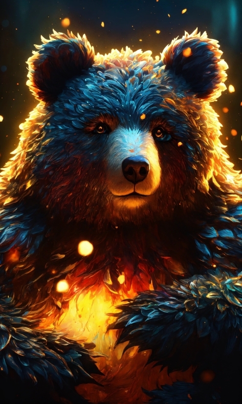 Light, Carnivore, Art, Electric Blue, Snout, Bear