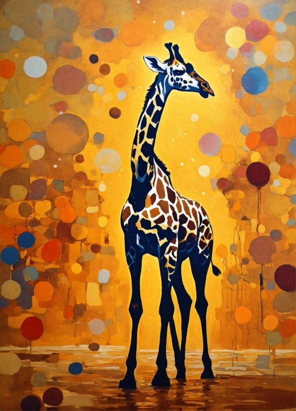 Giraffe, Giraffidae, Plant, Organism, Art, Tree