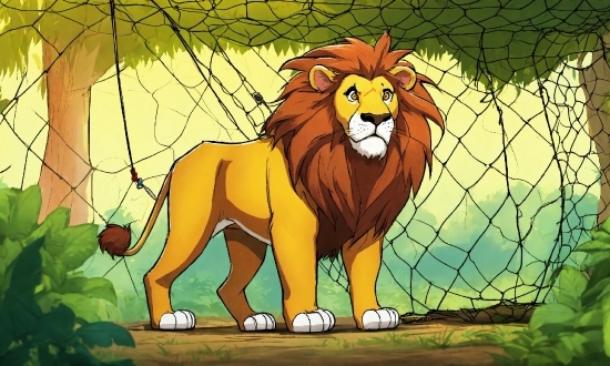 Cartoon, Felidae, Organism, Lion, Carnivore, Masai Lion