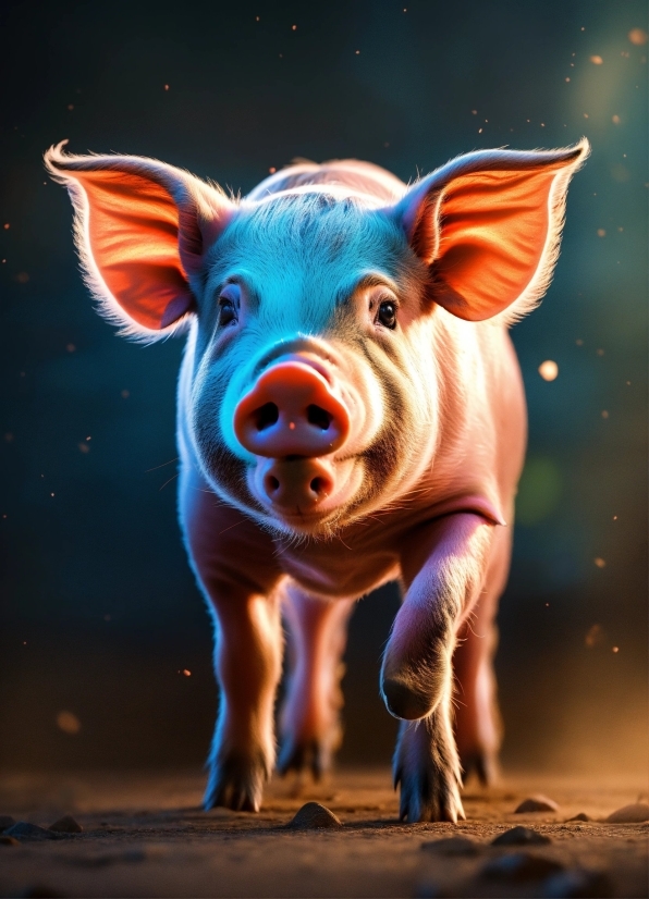 Sky, Fawn, Art, Automotive Lighting, Domestic Pig, Entertainment