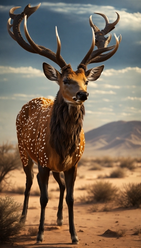 Sky, Light, Nature, Natural Environment, Deer, Barren Ground Caribou