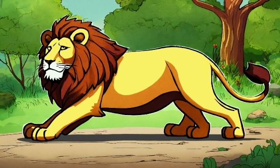 Carnivore, Organism, Cartoon, Lion, Felidae, Big Cats