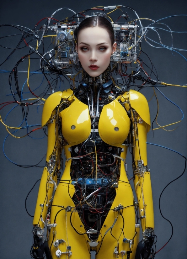 Face, Head, Yellow, Flash Photography, Latex, Thigh