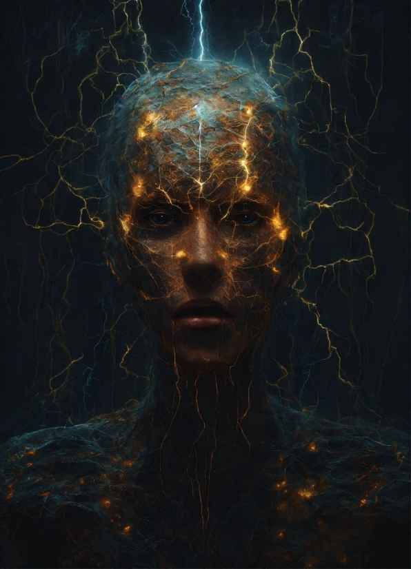 Head, Flash Photography, Art, Cg Artwork, Darkness, Symmetry