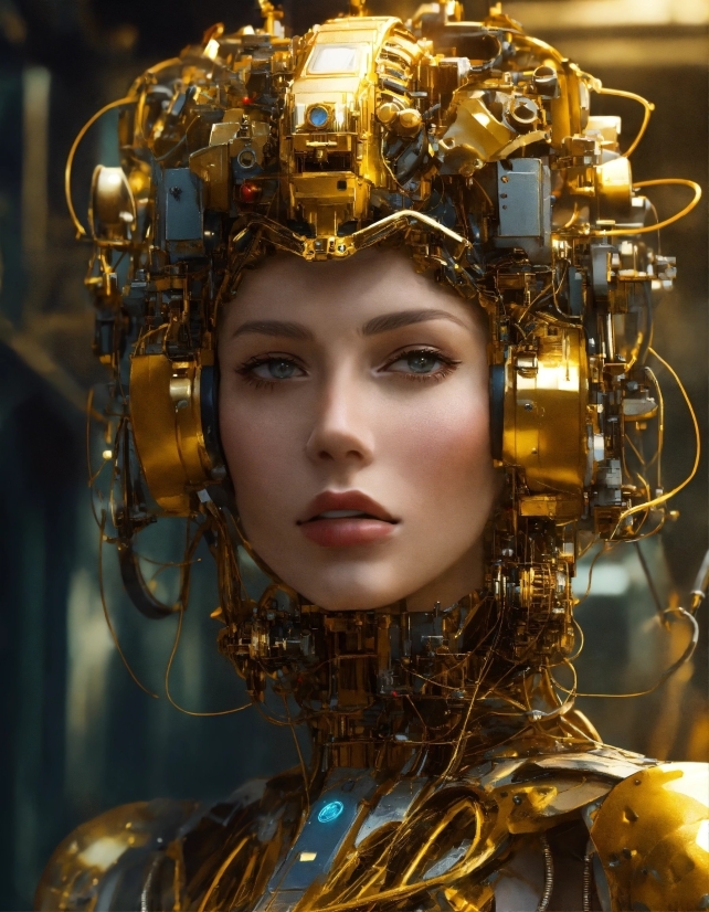 Yellow, Headgear, Gold, Beauty, Space, Metal