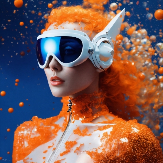 Vision Care, Goggles, Azure, Orange, People In Nature, Eyewear