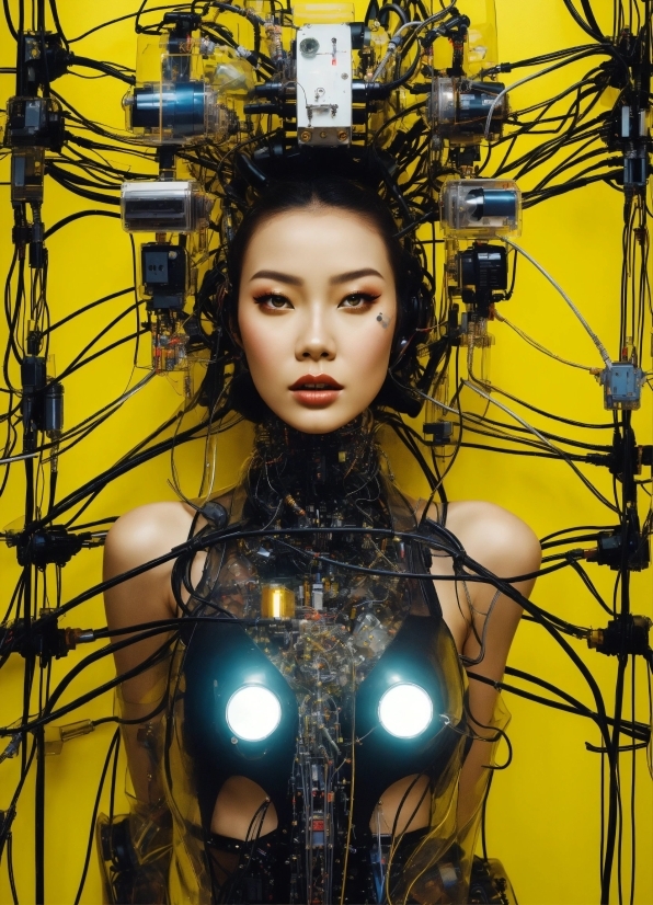 Organ, Fashion, Yellow, Electricity, Black Hair, Art