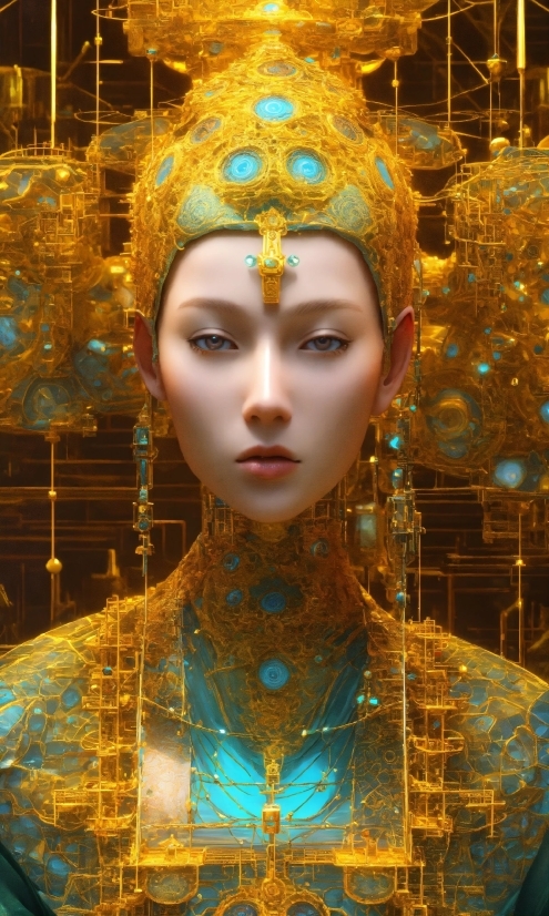 Light, Temple, Yellow, Headgear, Art, Beauty