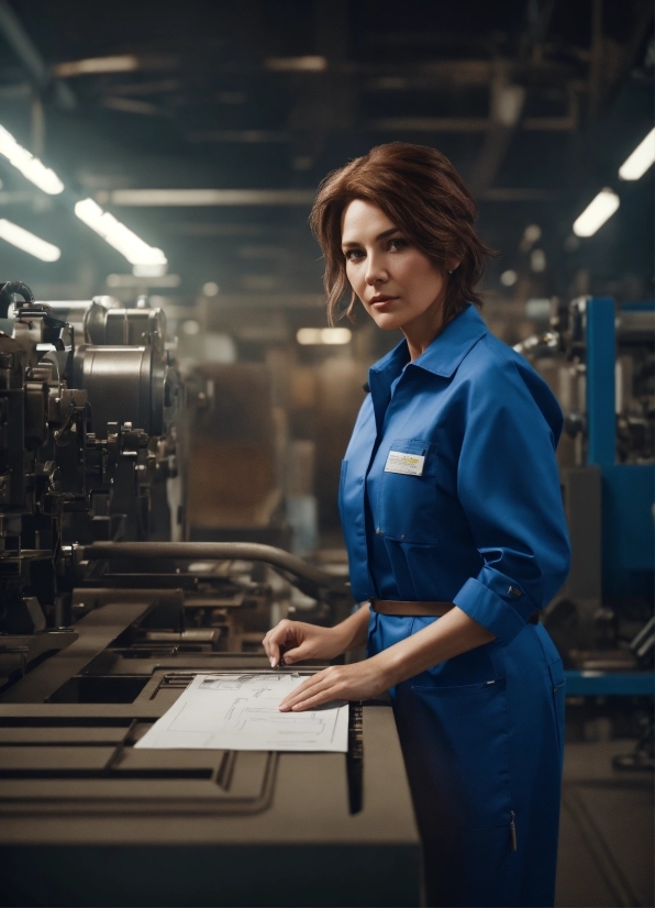 Workwear, Automotive Design, Sleeve, Dress, Flash Photography, Collar