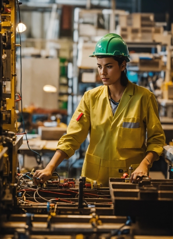 Workwear, Helmet, Hard Hat, Engineer, Yellow, Tradesman