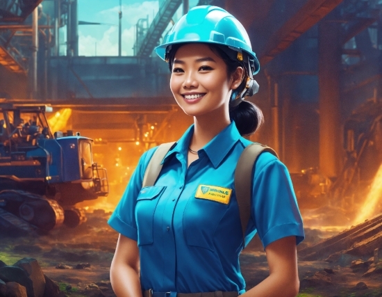 Smile, Workwear, Helmet, Hard Hat, Engineer, People