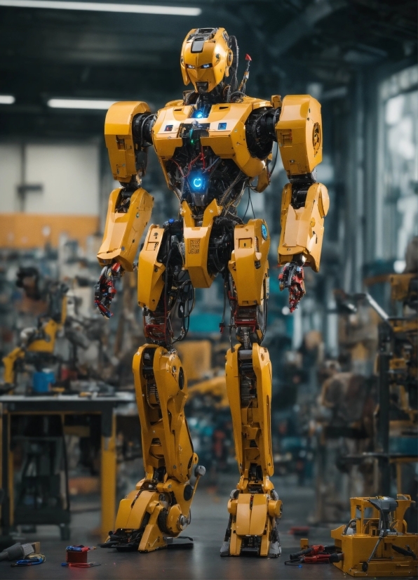 Yellow, Mecha, Engineering, Machine, Art, Metal