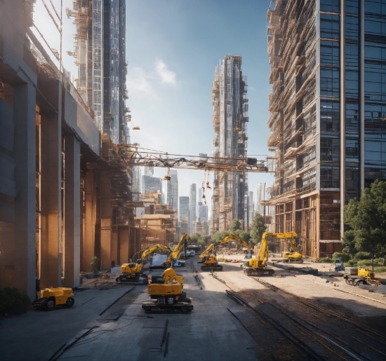 Sky, Building, Skyscraper, Cloud, Road Surface, Asphalt