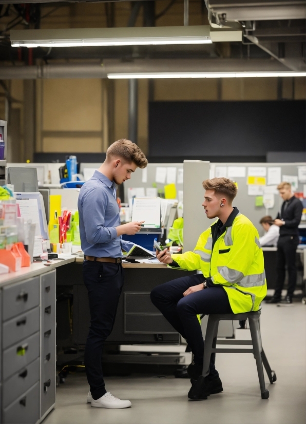 Trousers, Automotive Design, Standing, Cabinetry, Workwear, Chair