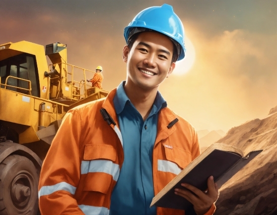 Smile, Hard Hat, Helmet, Workwear, Tire, Natural Environment